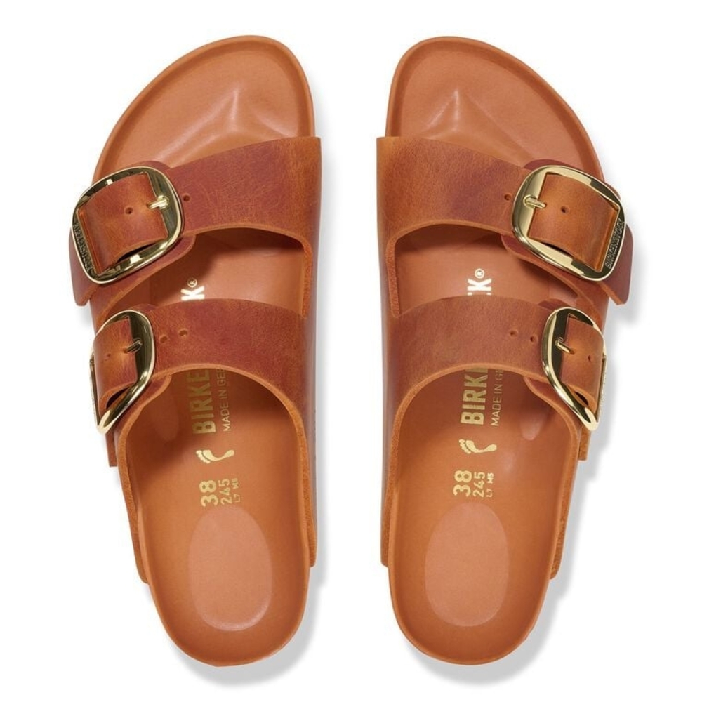 Birkenstock Burnt Orange Oiled Leather Sandals - Picture 4 of 6